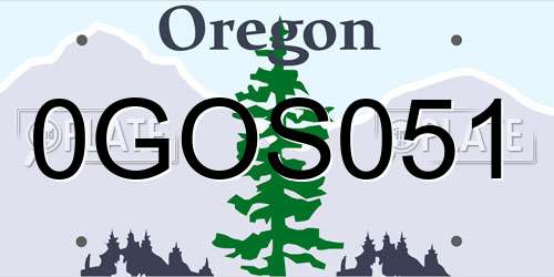 0GOS051 Oregon License Plate
