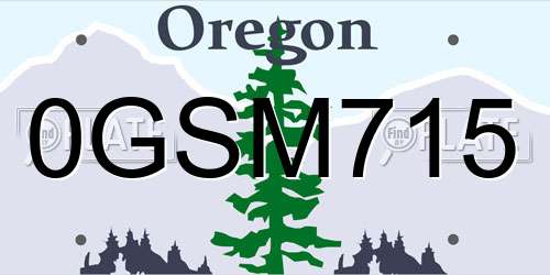 0GSM715 Oregon License Plate