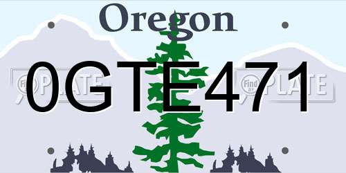0GTE471 Oregon License Plate