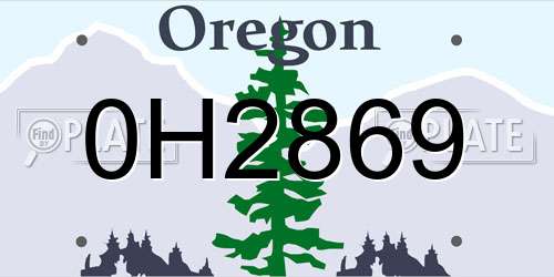 0H2869 Oregon License Plate