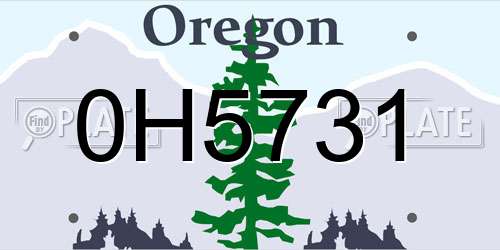 0H5731 Oregon License Plate