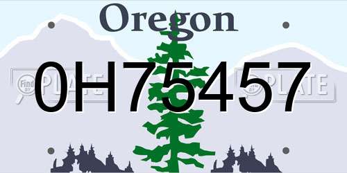 0H75457 Oregon License Plate