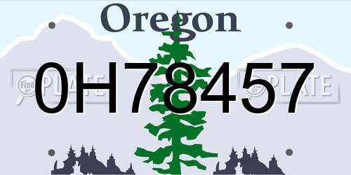 0H78457 Oregon License Plate