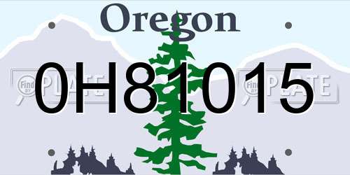 0H81015 Oregon License Plate