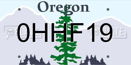 0HHF19 Oregon License Plate
