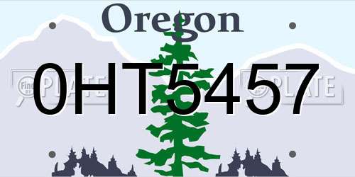 0HT5457 Oregon License Plate