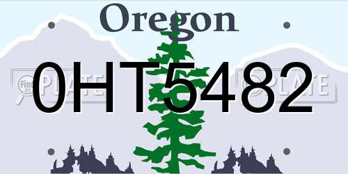 0HT5482 Oregon License Plate