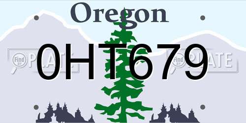 0HT679 Oregon License Plate