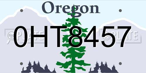 0HT8457 Oregon License Plate