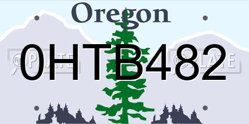 0HTB482 Oregon License Plate