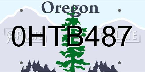 0HTB487 Oregon License Plate