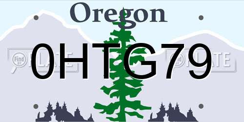 0HTG79 Oregon License Plate