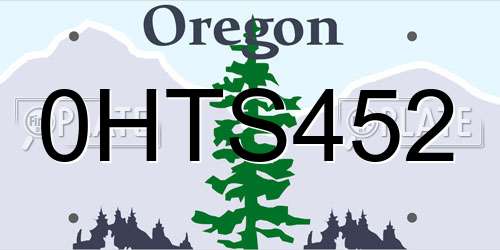 0HTS452 Oregon License Plate