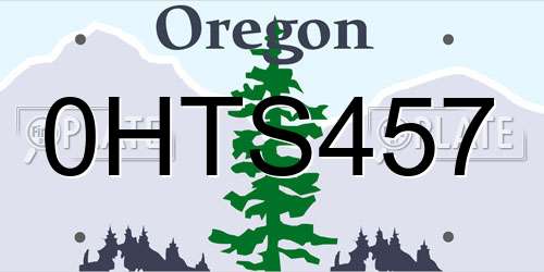 0HTS457 Oregon License Plate