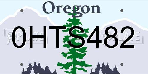 0HTS482 Oregon License Plate