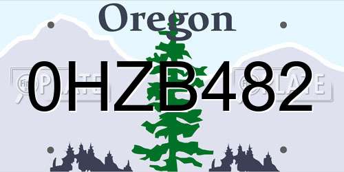0HZB482 Oregon License Plate