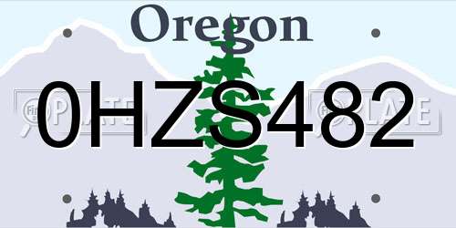 0HZS482 Oregon License Plate