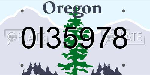 0I35978 Oregon License Plate