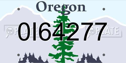 0I64277 Oregon License Plate