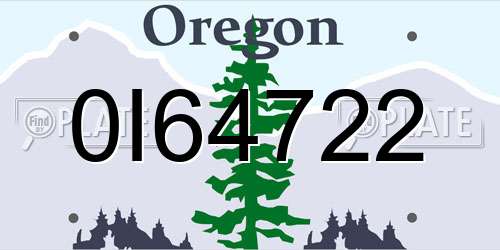 0I64722 Oregon License Plate