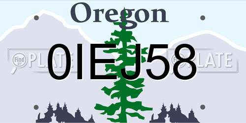 0IEJ58 Oregon License Plate