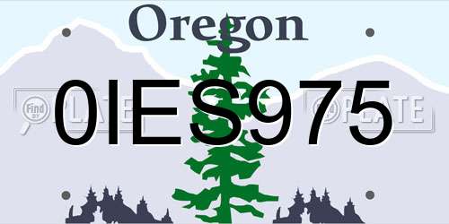 0IES975 Oregon License Plate