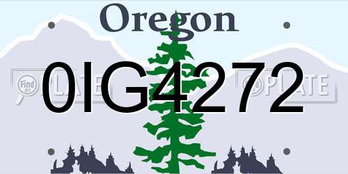 0IG4272 Oregon License Plate