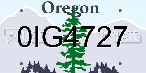 0IG4727 Oregon License Plate