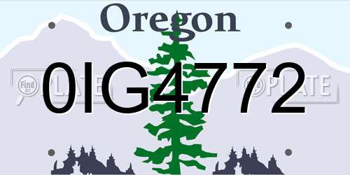 0IG4772 Oregon License Plate