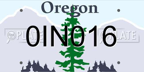 0IN016 Oregon License Plate