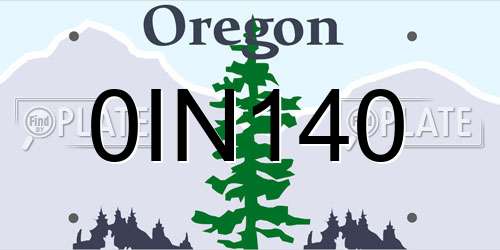 0IN140 Oregon License Plate