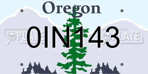 0IN143 Oregon License Plate