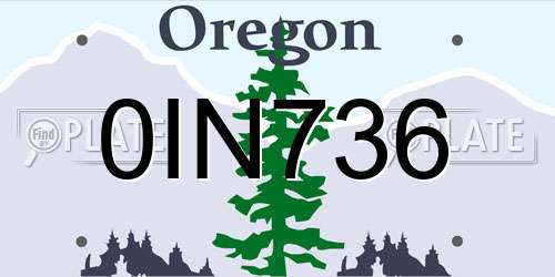 0IN736 Oregon License Plate