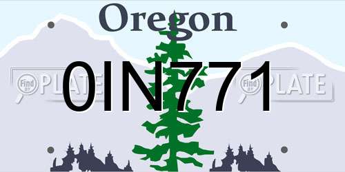 0IN771 Oregon License Plate