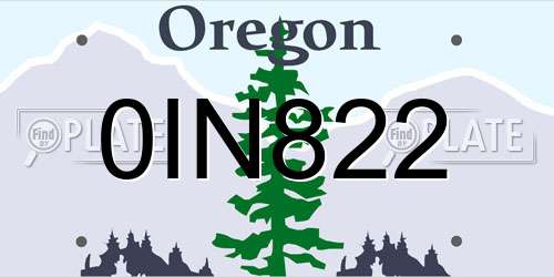 0IN822 Oregon License Plate