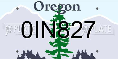 0IN827 Oregon License Plate