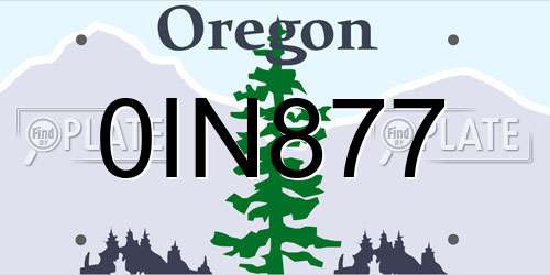0IN877 Oregon License Plate