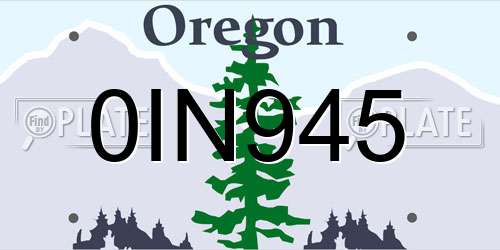 0IN945 Oregon License Plate