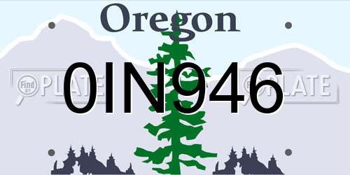 0IN946 Oregon License Plate
