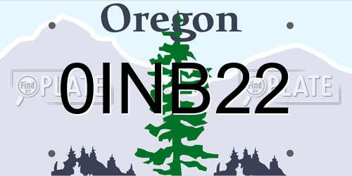 0INB22 Oregon License Plate