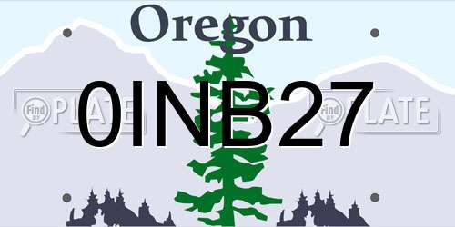 0INB27 Oregon License Plate
