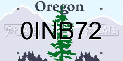 0INB72 Oregon License Plate