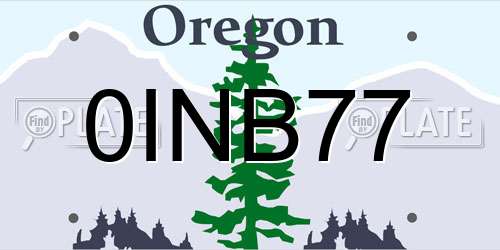 0INB77 Oregon License Plate