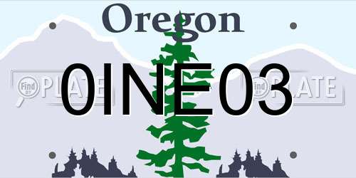 0INE03 Oregon License Plate