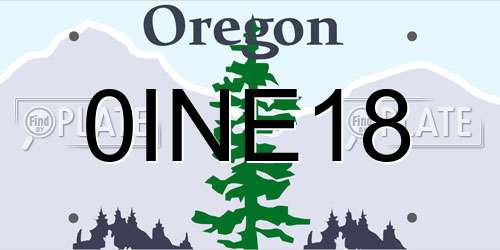 0INE18 Oregon License Plate