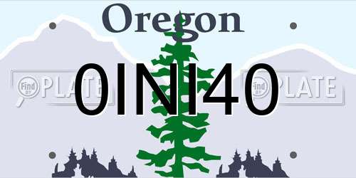 0INI40 Oregon License Plate
