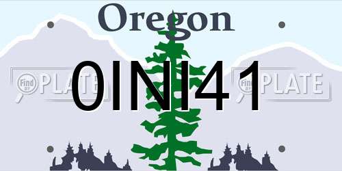 0INI41 Oregon License Plate