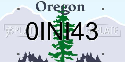 0INI43 Oregon License Plate