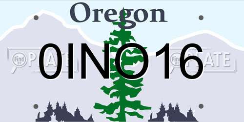 0INO16 Oregon License Plate