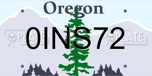 0INS72 Oregon License Plate